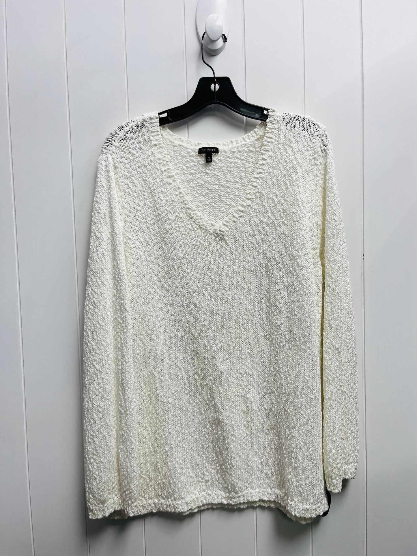 Sweater By Talbots In White, Size: Xl