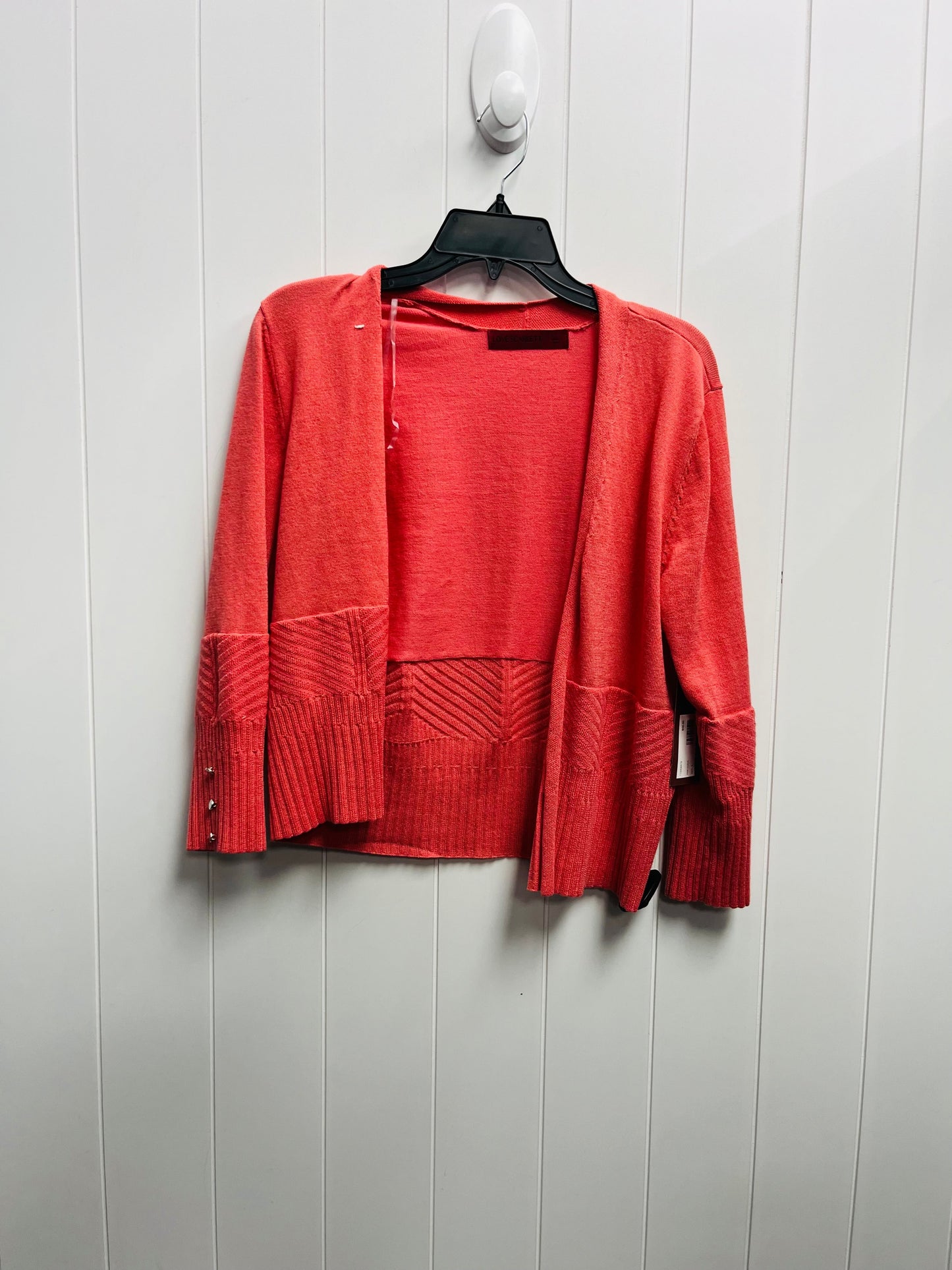 Sweater Cardigan By Clothes Mentor In Coral, Size: L