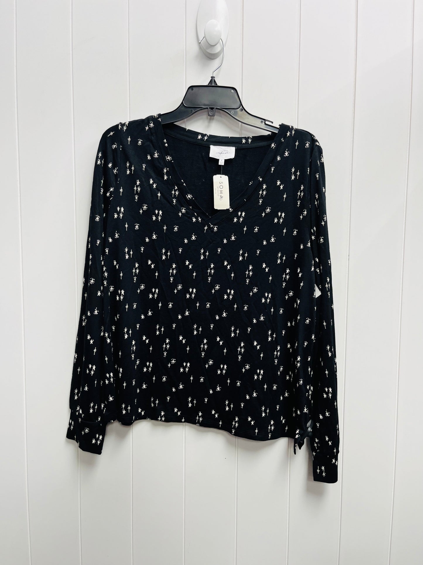 Top Long Sleeve By Soma In Black & White, Size: L