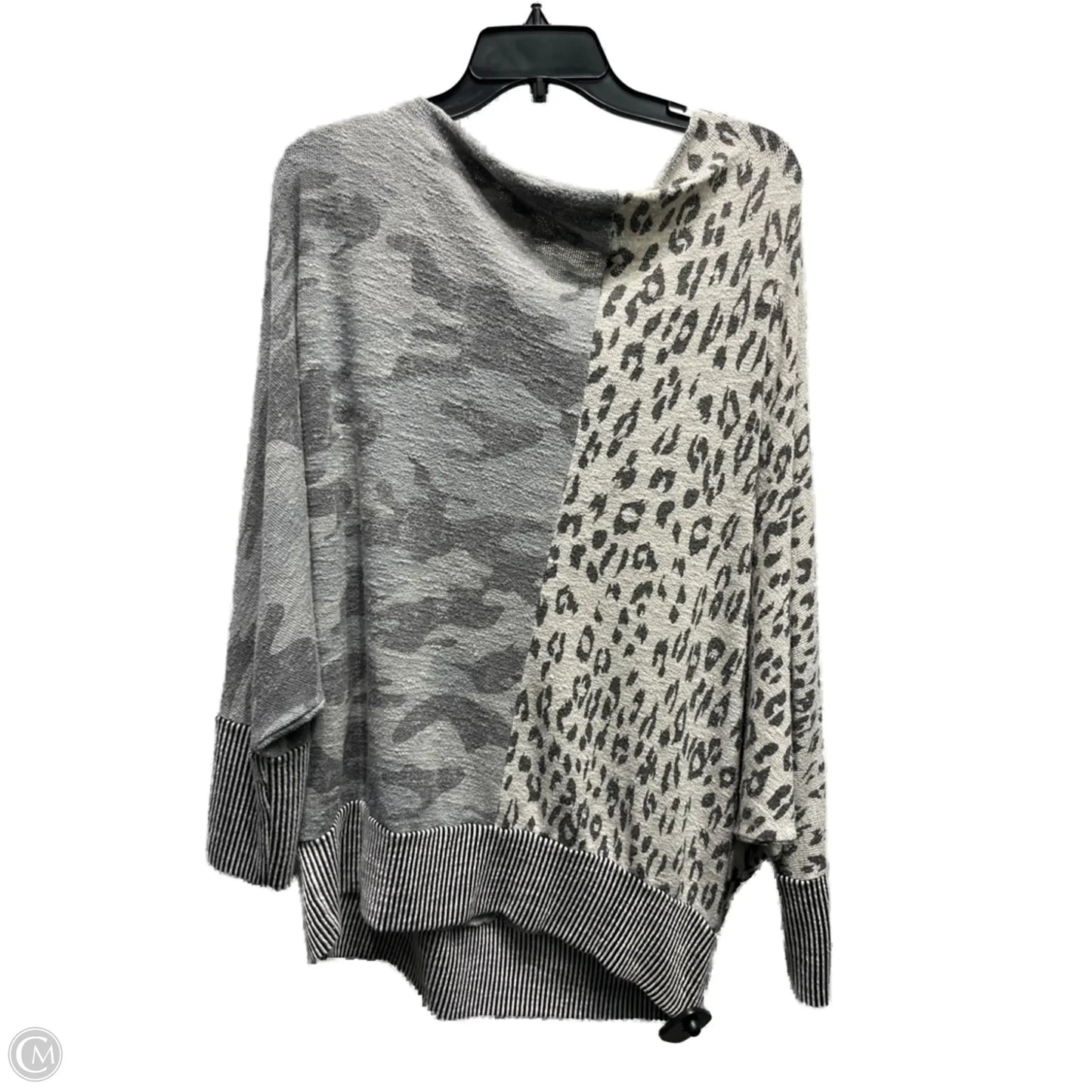 Top Long Sleeve By Oddi In Grey, Size: 1x