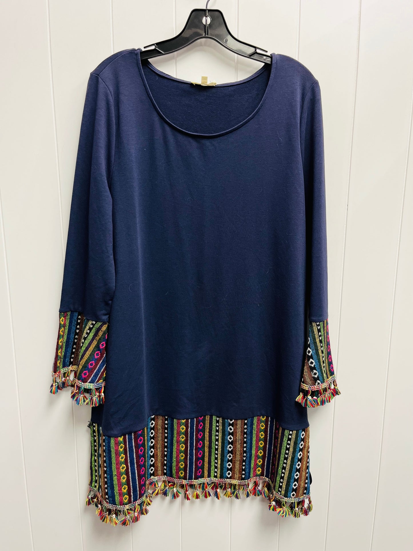 Tunic Long Sleeve By Easel In Blue, Size: L