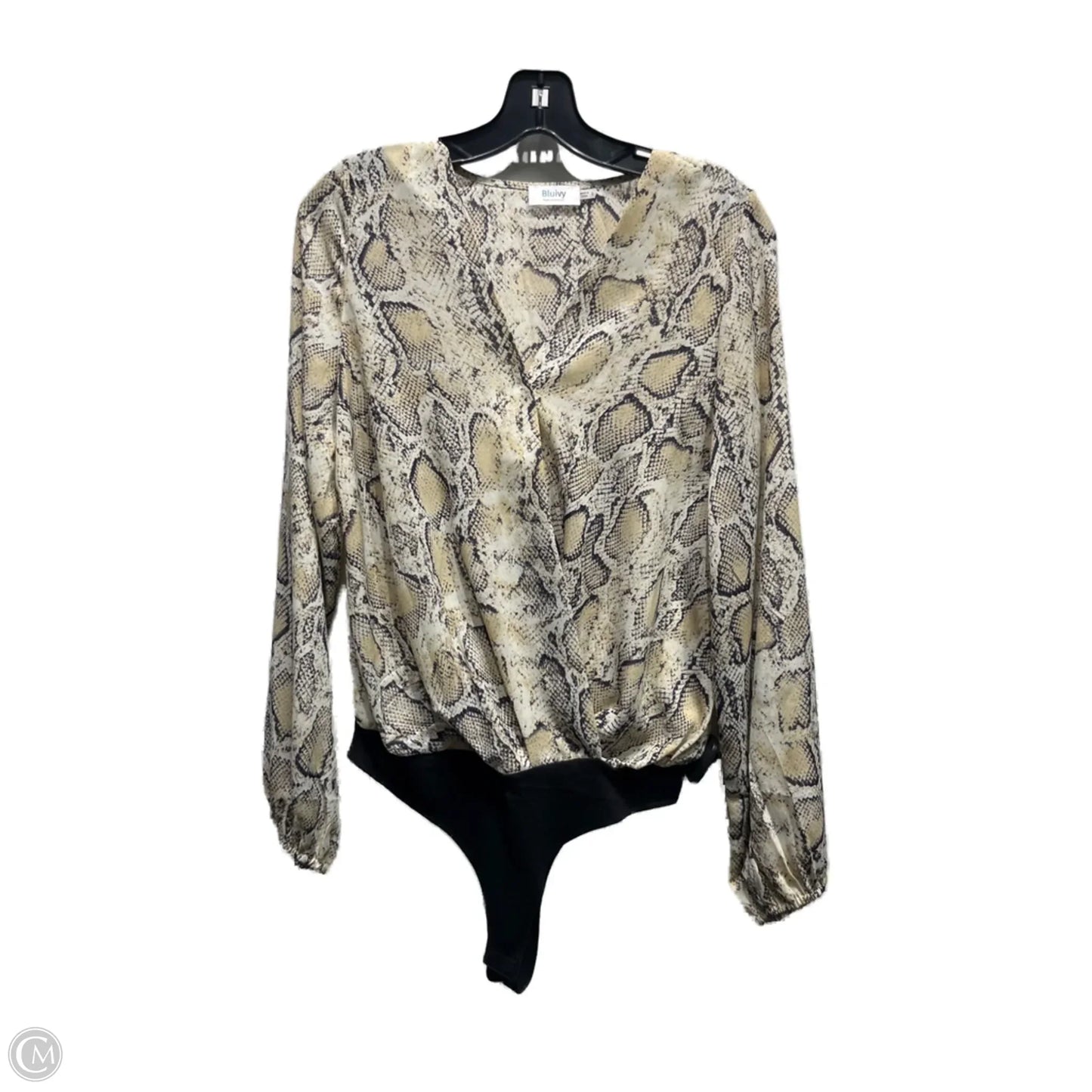 Bodysuit By blu ivy In Cream & Grey, Size: S