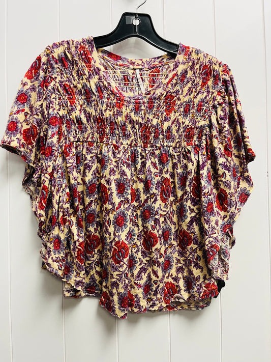 Top Short Sleeve By Free People In Orange & Purple, Size: Xs