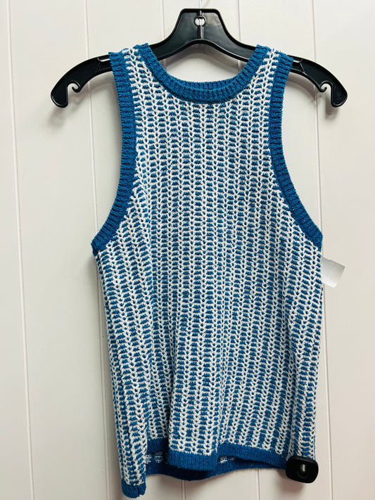 Top Sleeveless By Ann Taylor In Blue & White, Size: Sp