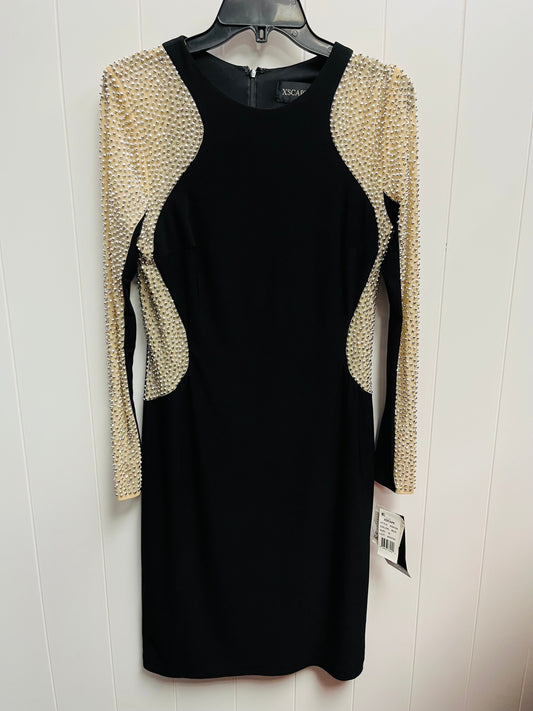 Dress Party Midi By XSCAPE In Black & Cream, Size: 10