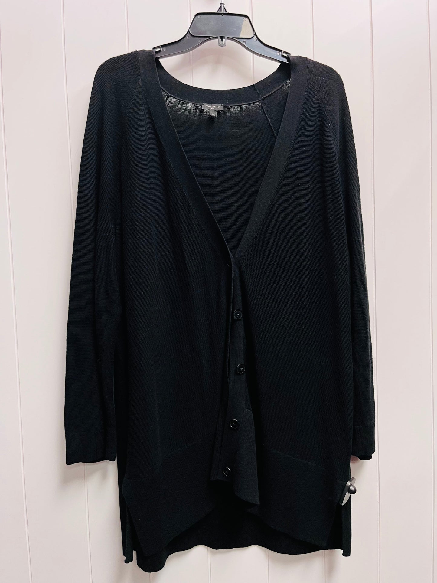 Sweater Cardigan By Talbots In Black, Size: 2x