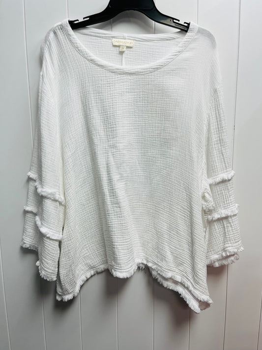 Top Long Sleeve By Cynthia Rowley In White, Size: 3x