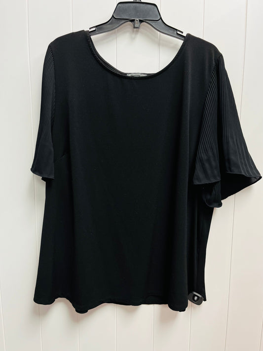 Top Short Sleeve By Adrianna Papell In Black, Size: 3x