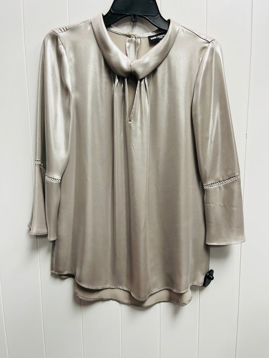 Blouse Designer By Karl Lagerfeld In Silver, Size: S