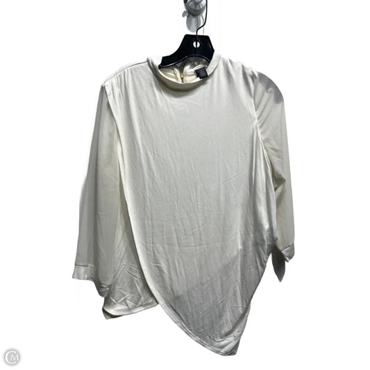 Blouse Long Sleeve By Chicos In Cream, Size: M