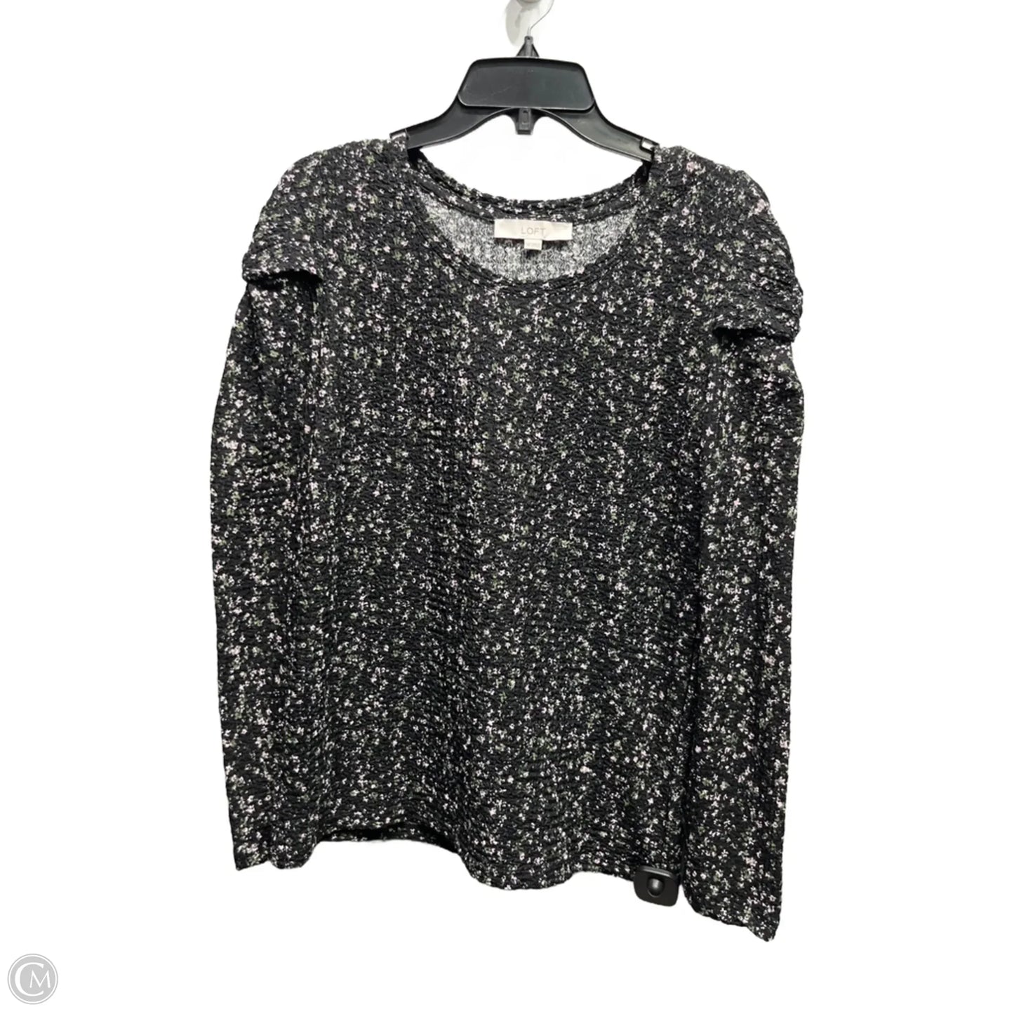 Top Long Sleeve By Loft In Black & Pink, Size: M