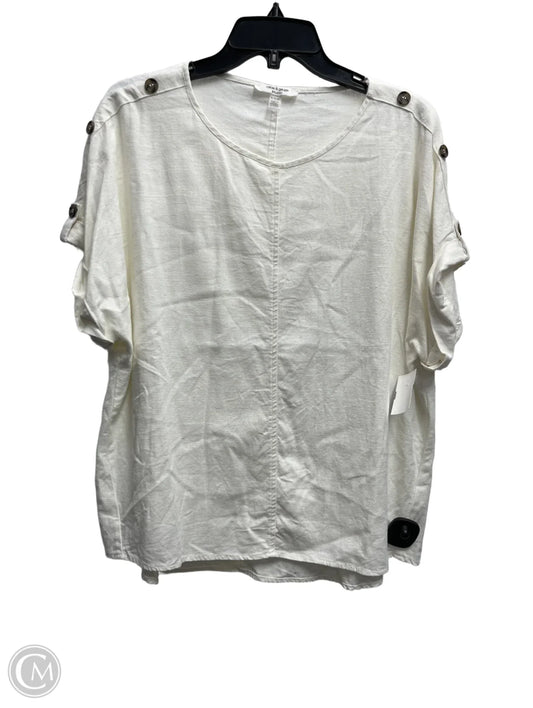 Top Short Sleeve By Cable And Gauge In Cream, Size: Xl