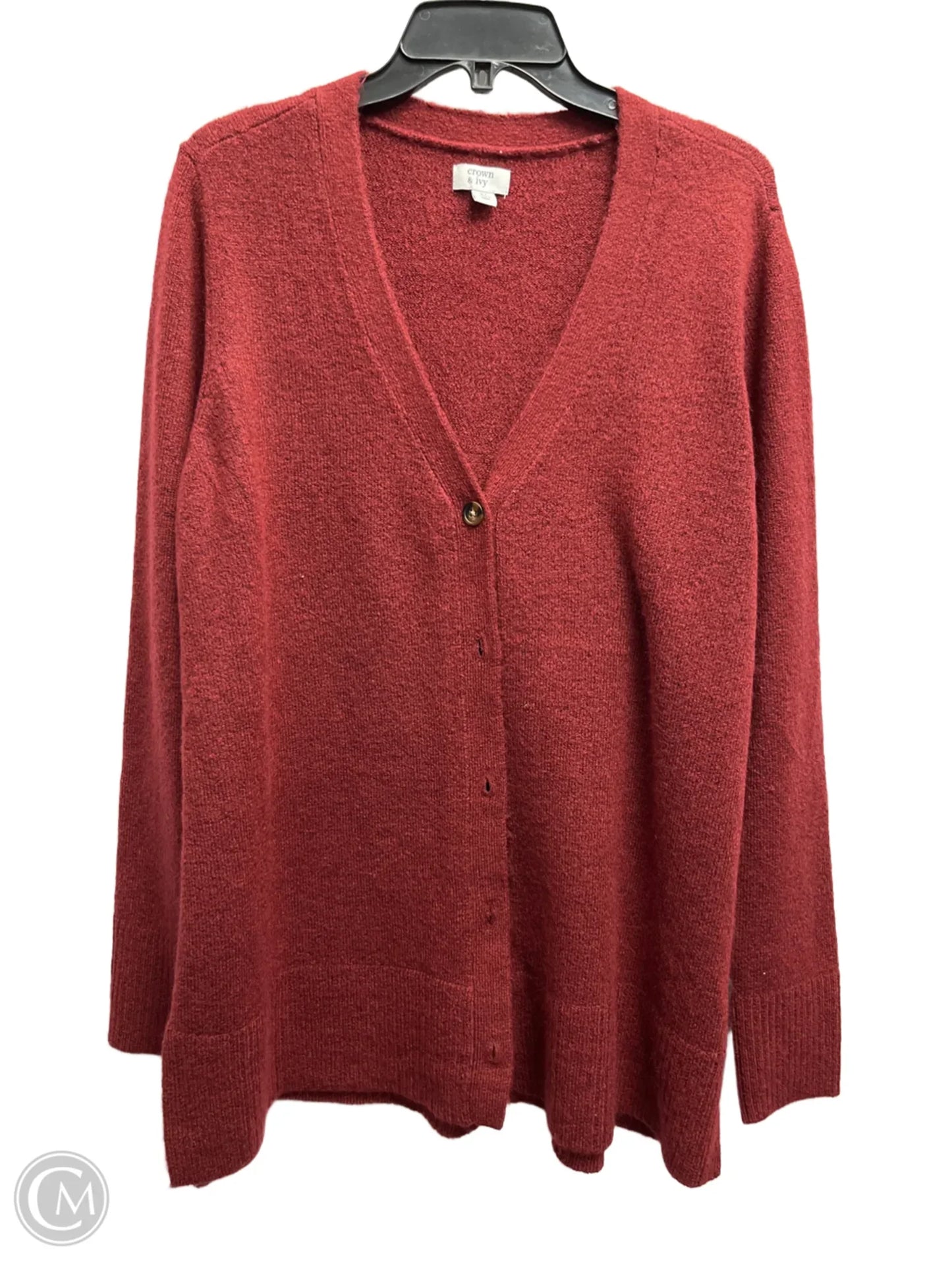 Sweater Cardigan By Crown And Ivy In Red, Size: Xl