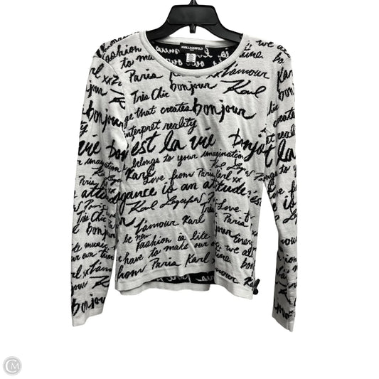 Sweater Designer By Karl Lagerfeld In Black & White, Size: M