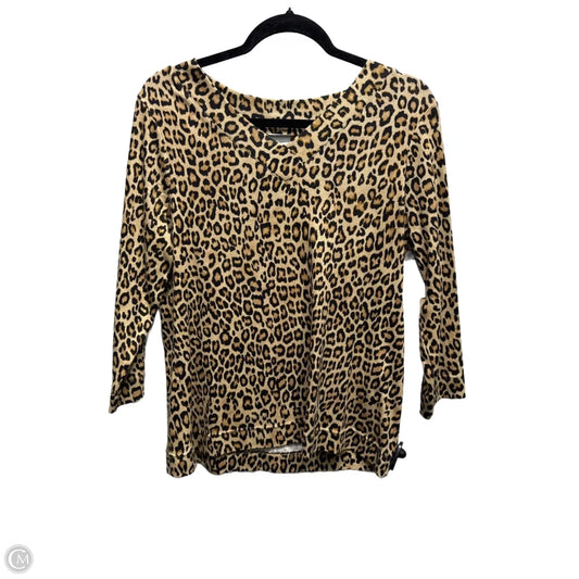 Top Long Sleeve By Chicos In Black & Tan, Size: M