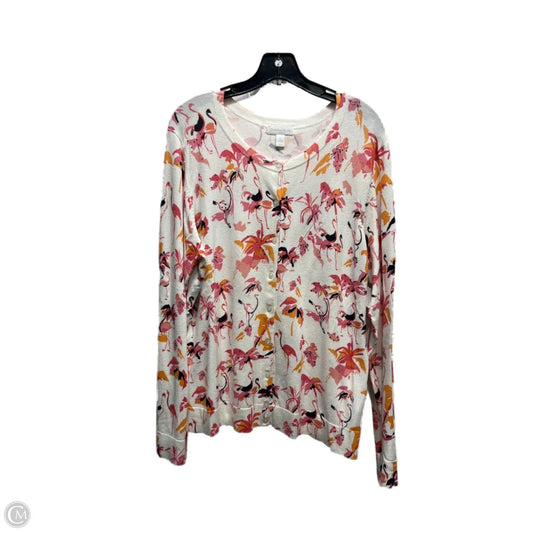 Cardigan By Charter Club In Orange & Pink, Size: L