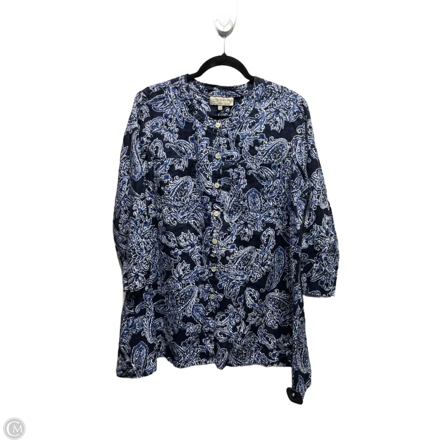 Tunic Long Sleeve By Jones New York In Blue, Size: L