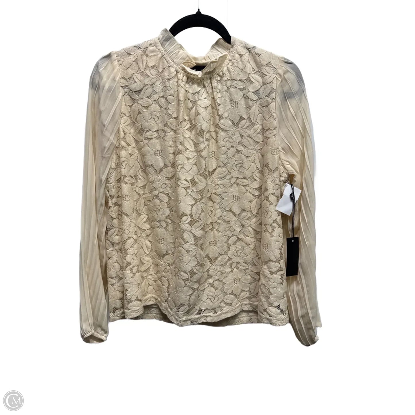 Blouse Long Sleeve By ALICE BLUE In Cream, Size: M