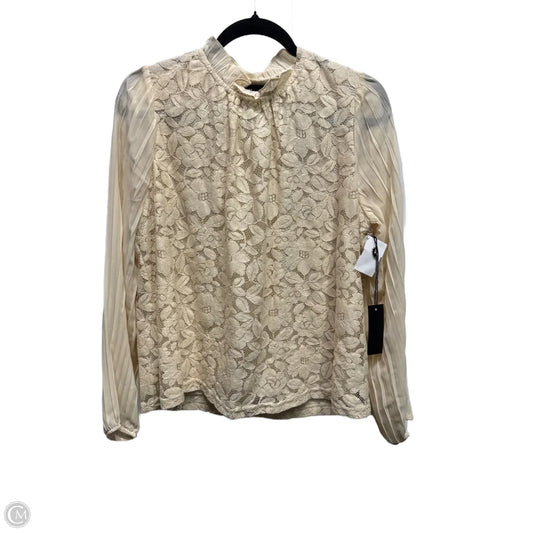 Blouse Long Sleeve By ALICE BLUE In Cream, Size: M