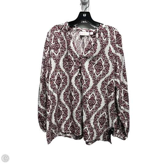 Top Long Sleeve By Belle By Kim Gravel In Maroon, Size: M