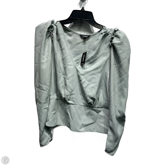 Blouse Long Sleeve By Express In Grey, Size: S