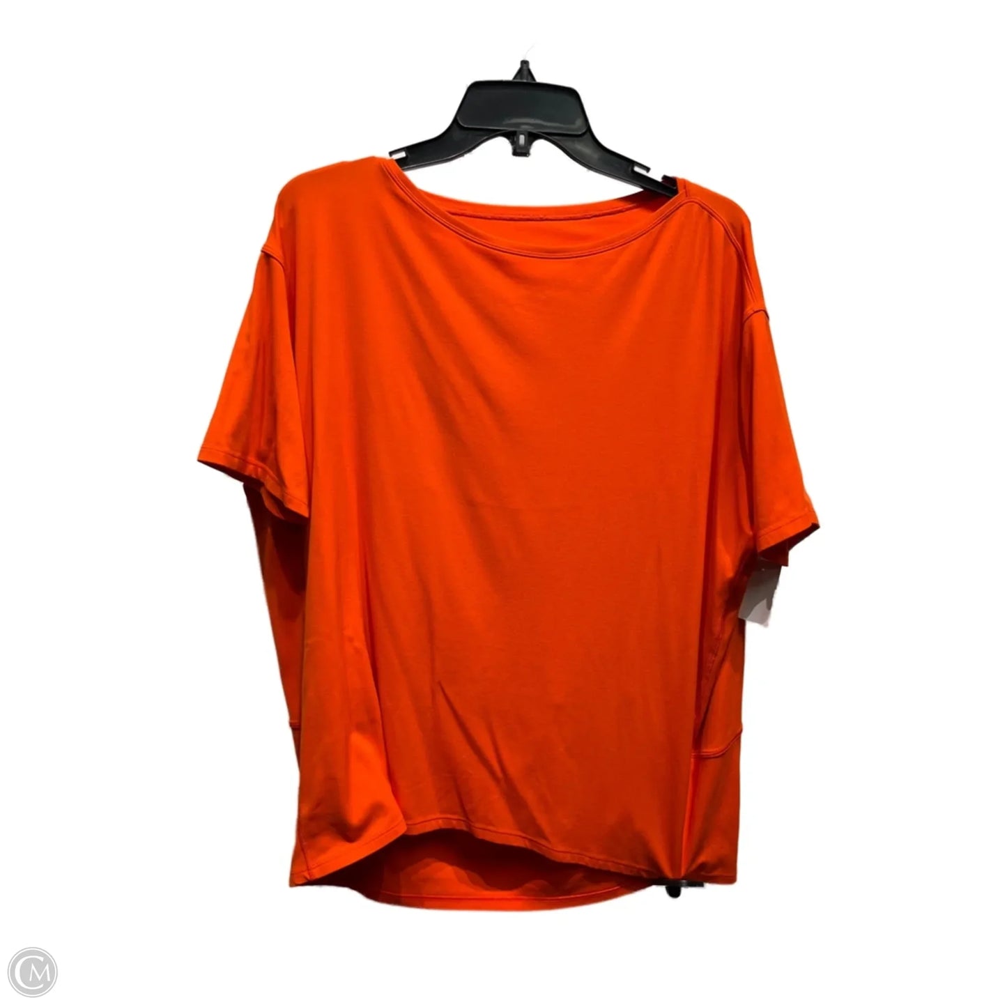 Athletic Top Short Sleeve By Lululemon In Orange, Size: L