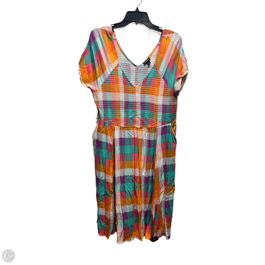 Dress Casual Short By Torrid In Orange & Pink, Size: 2x
