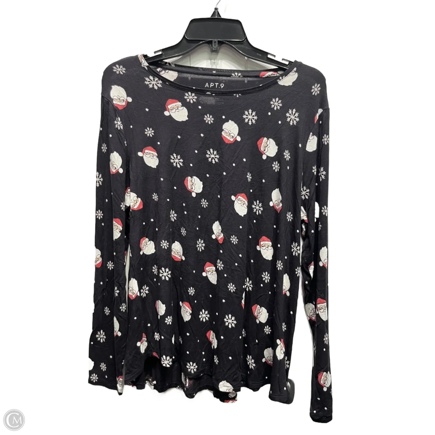 Top Long Sleeve Basic By Apt 9 In Black & Red, Size: Xl