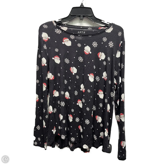 Top Long Sleeve Basic By Apt 9 In Black & Red, Size: Xl