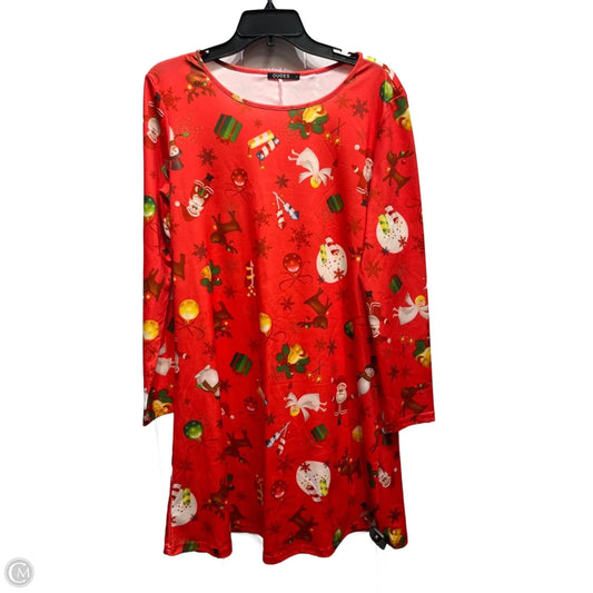 Dress Casual Short By Clothes Mentor In Red & Yellow, Size: L