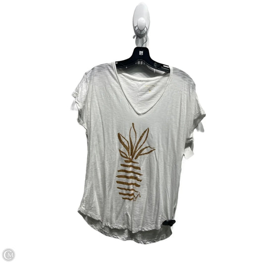 Top Short Sleeve Designer By Lilly Pulitzer In Gold & White, Size: Xs