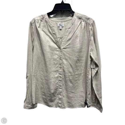 Top Long Sleeve By Kim Rogers In Cream, Size: M
