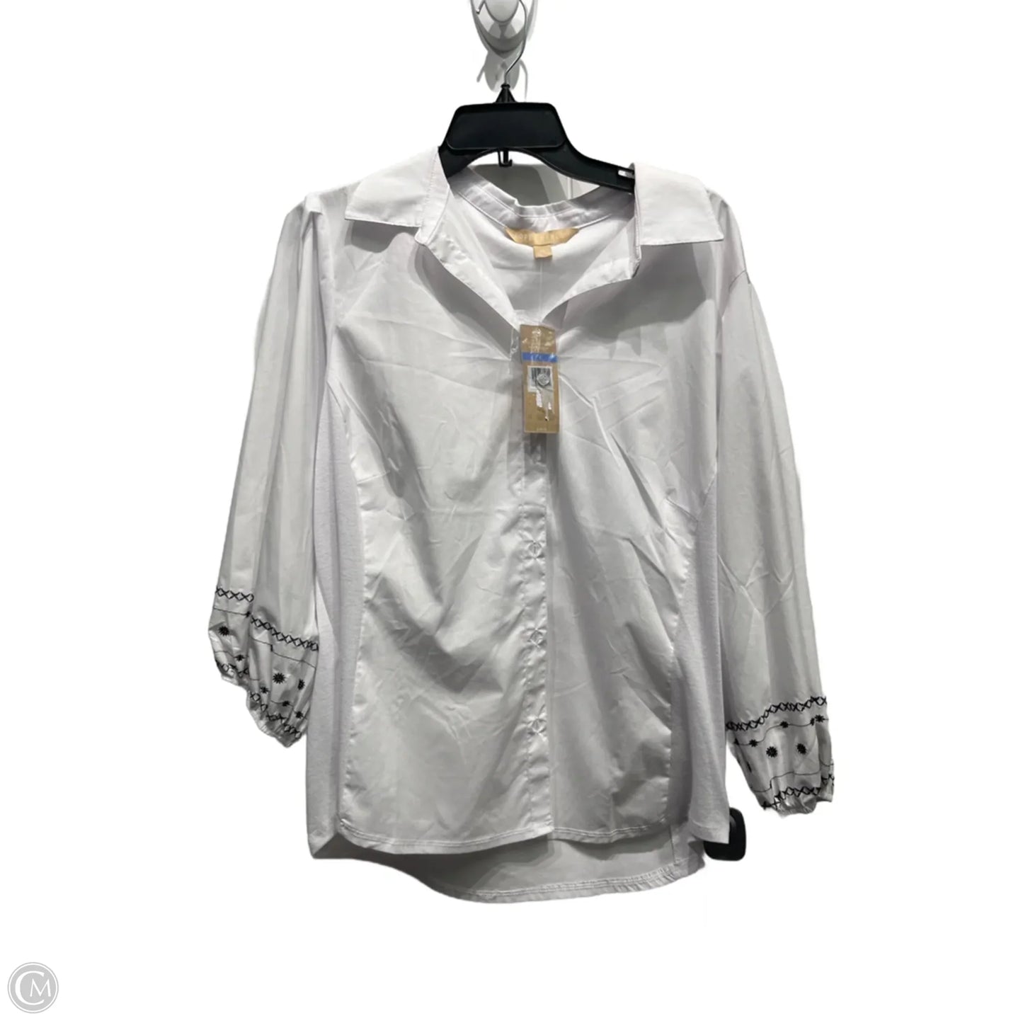 Top Long Sleeve By Hope & Harlow In Black & White, Size: Xl
