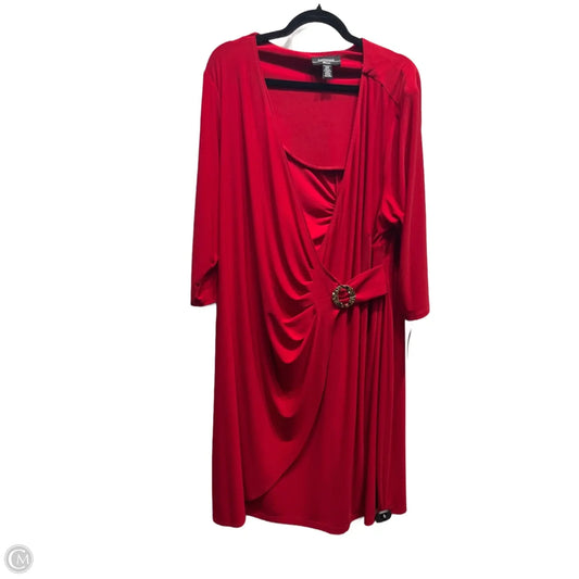 Dress Party Midi By R And M Richards In Red, Size: 22