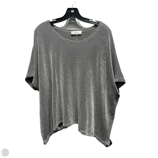 Top Short Sleeve By Zenana In Black & White, Size: Xl