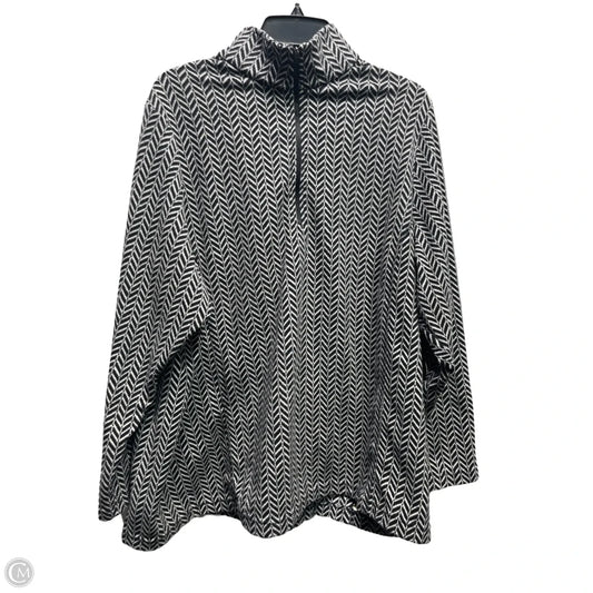 Jacket Fleece By Lands End In Black & White, Size: 2x