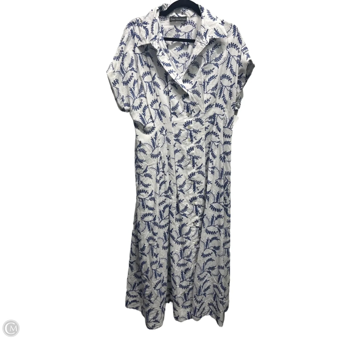 Dress Casual Maxi By ZARR COLLECTION  In Blue & White, Size: 14