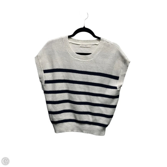 Sweater Short Sleeve By Moon And Madison In Blue & White, Size: S