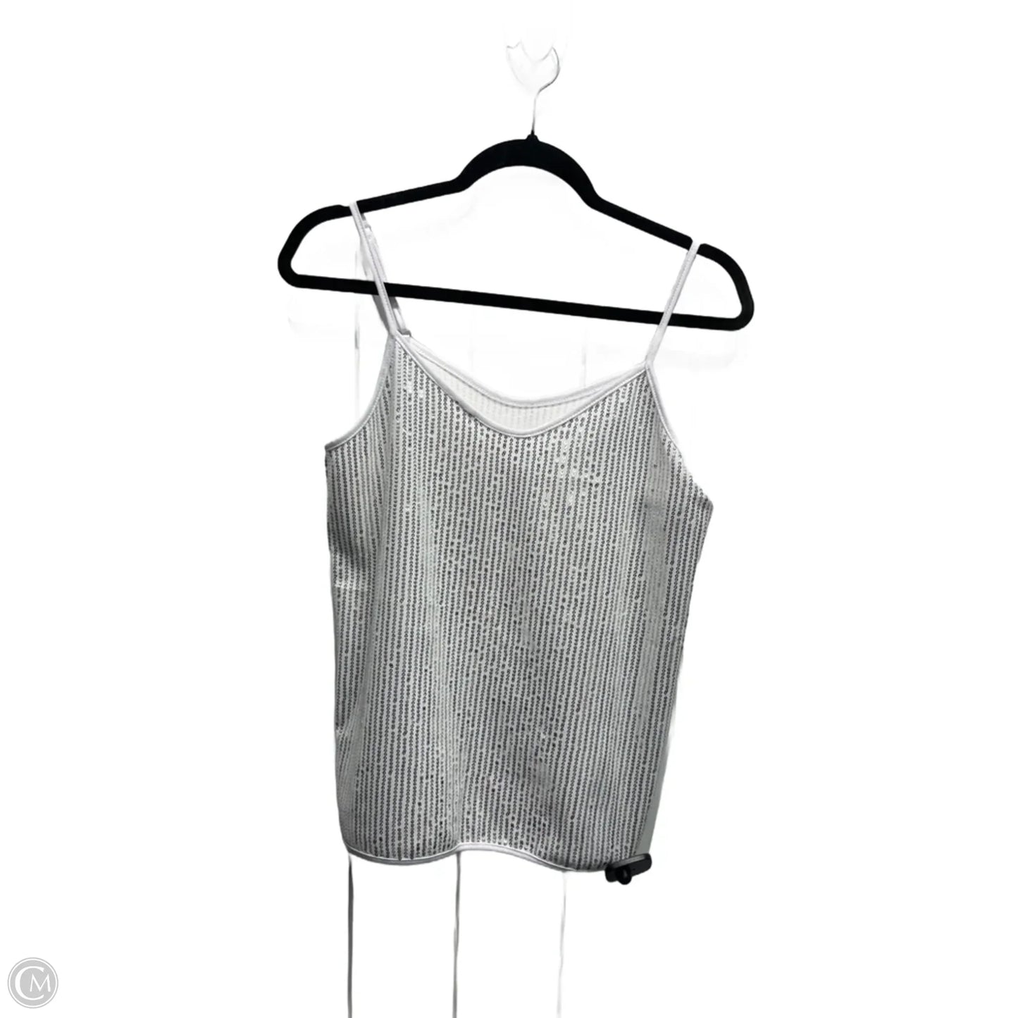 Tank Top By Clothes Mentor In Silver & White, Size: M
