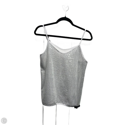 Tank Top By Clothes Mentor In Silver & White, Size: M
