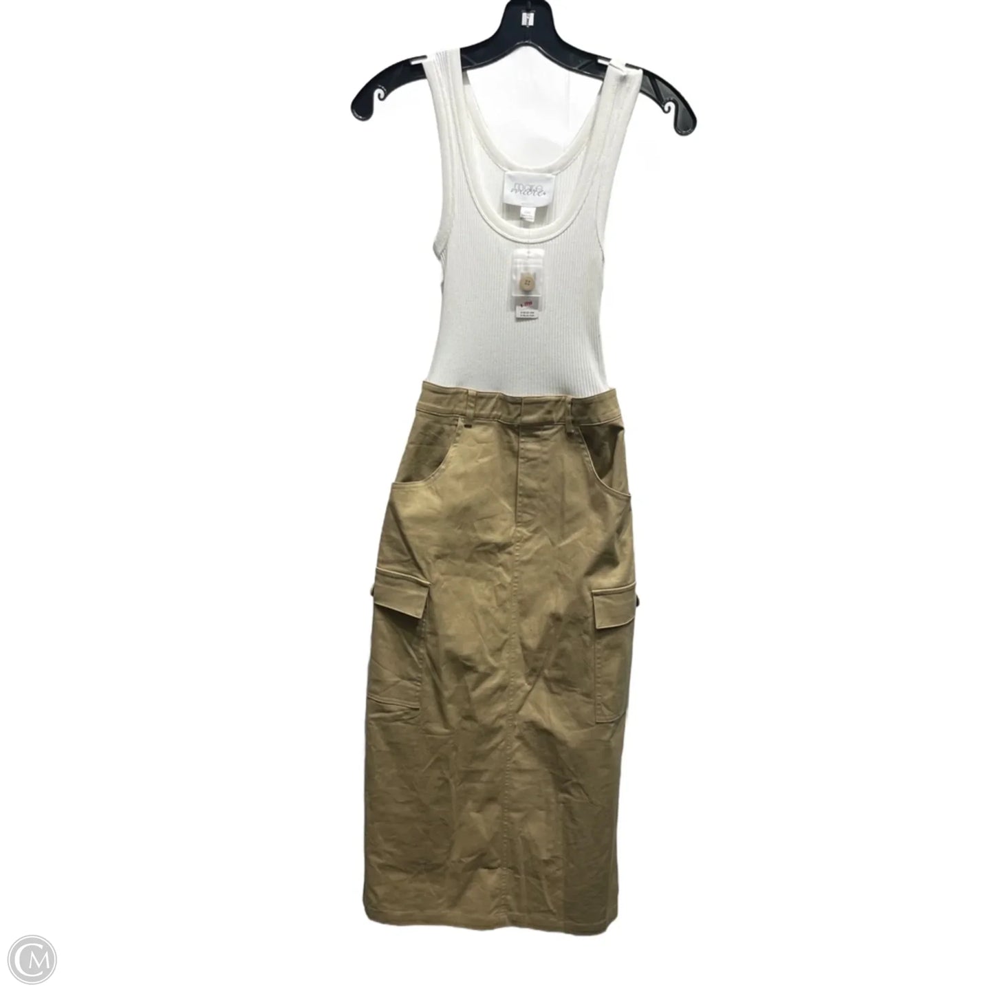 Dress Casual Maxi By Anthropologie In Tan & White, Size: Xxs