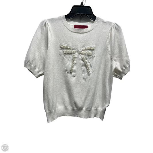 Top Short Sleeve By Love Scarlett In White, Size: Mp