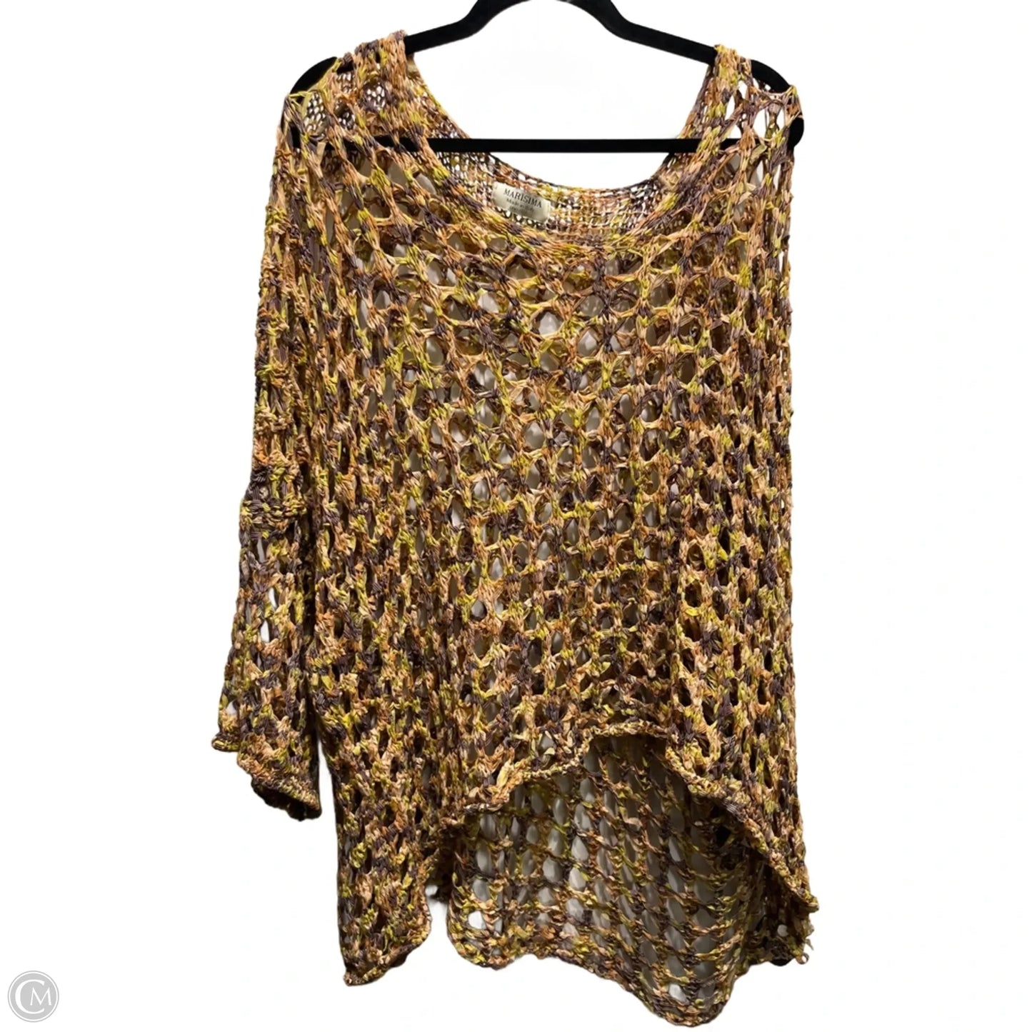 Top Long Sleeve By MARISIMA In Orange & Purple, Size: L