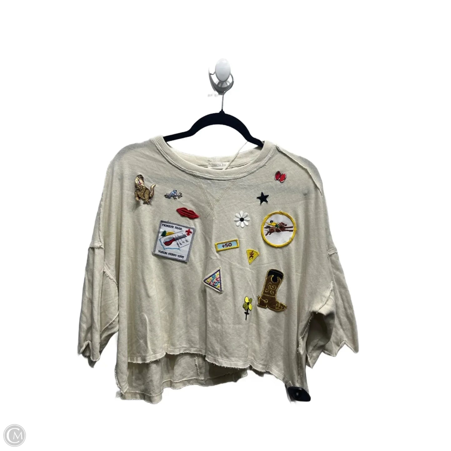 Top Short Sleeve By Free People In Cream, Size: S