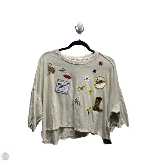 Top Short Sleeve By Free People In Cream, Size: S