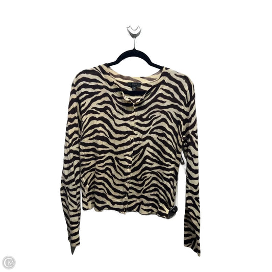 Cardigan By J. Crew In Brown & Cream, Size: M