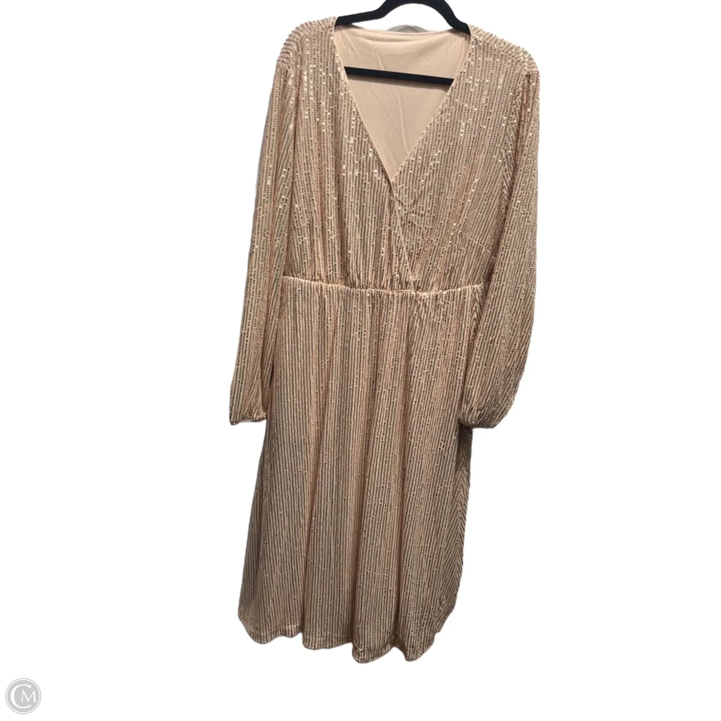 Dress Party Midi By Bloomchic In Gold, Size: Xl