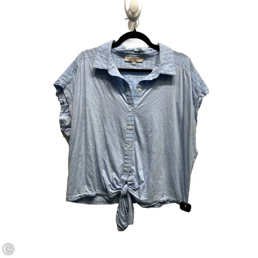 Top Short Sleeve By Loft In Blue, Size: Xl