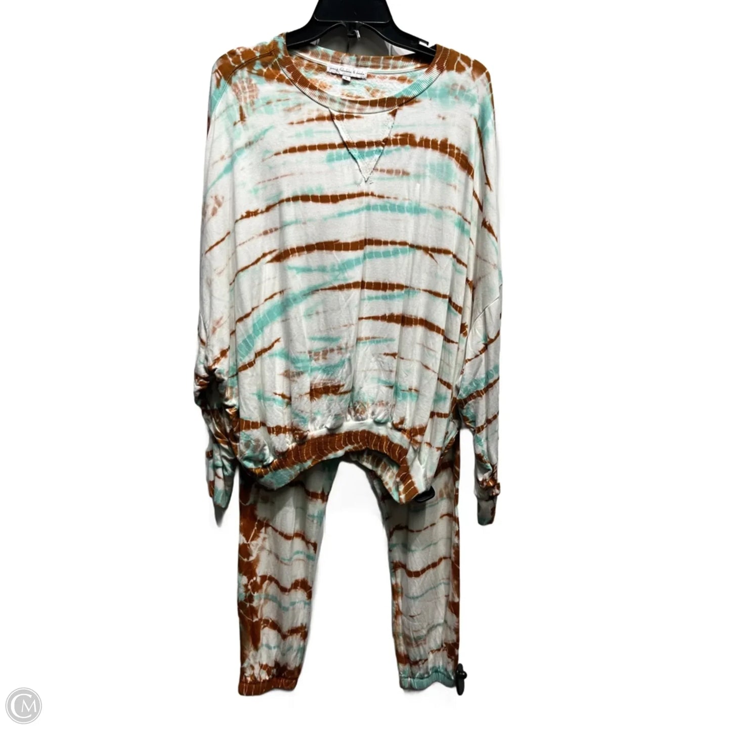 Pants Set 2pc By Young Fabulous & Broke In Brown & Green, Size: L