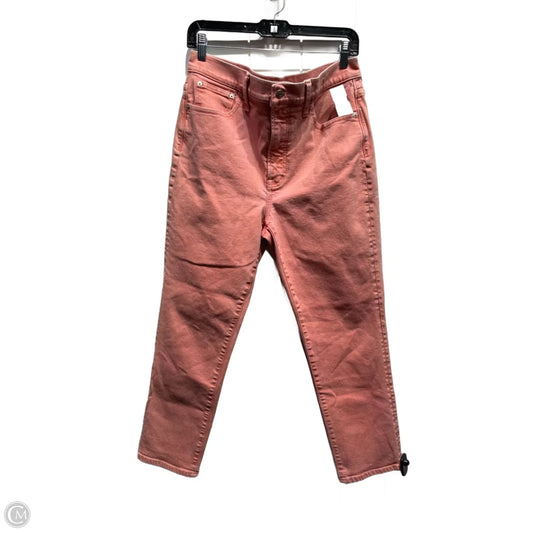 Jeans Straight By Madewell In Pink Denim, Size: 8